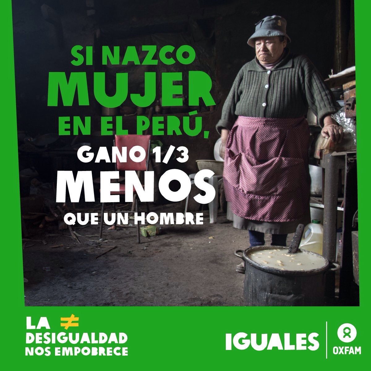 oxfam_es's tweet photo. En el #Perú, mujeres ganan 1/3 de lo que perciben hombres por el mismo trabajo: https://t.co/3rbrPu0lsv #IGUALESPe https://t.co/zJhPnJUmoX