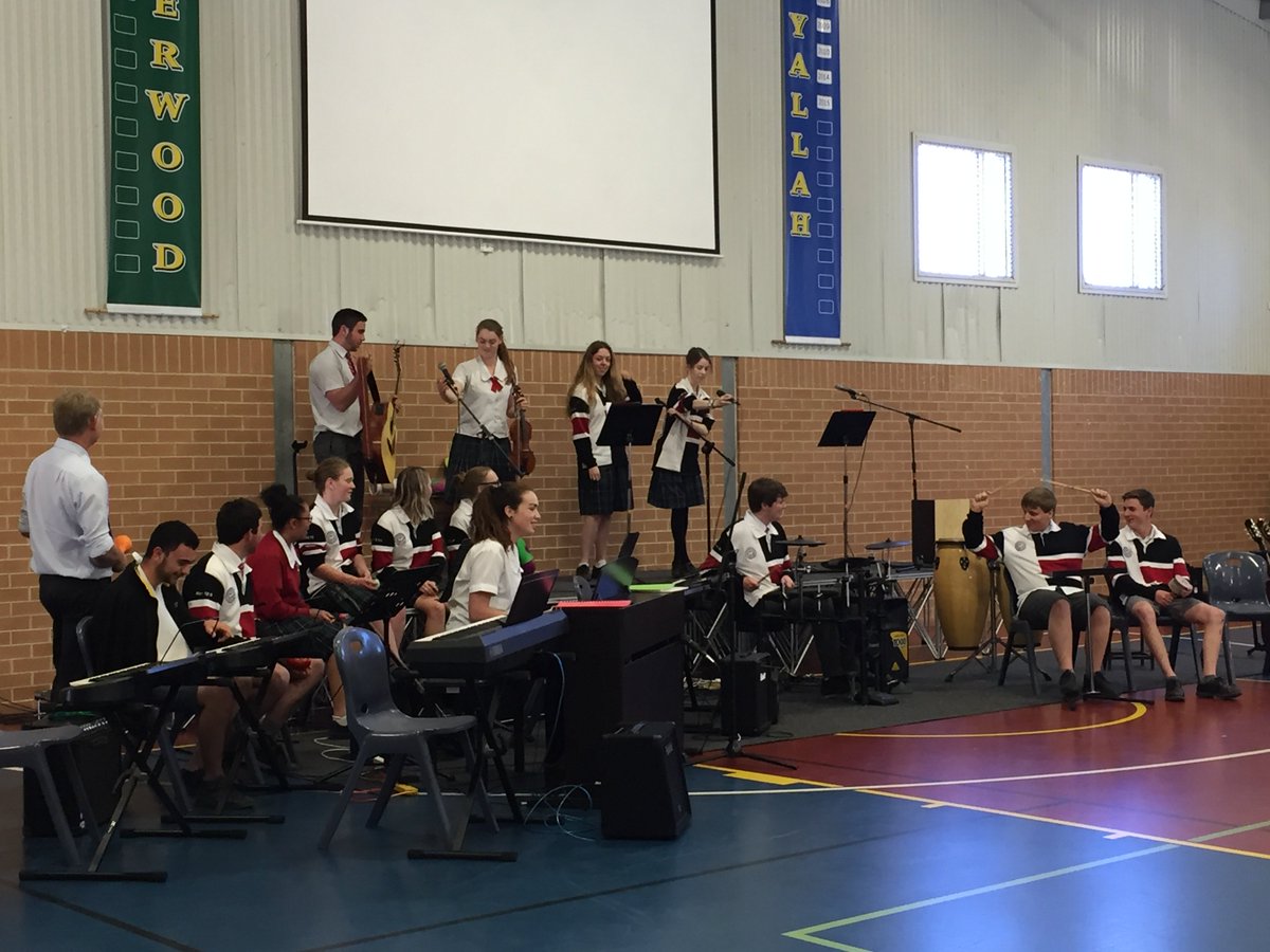 ICSTongarra's tweet photo. Year 12 took the opportunity to perform together one last time before graduating - rock of ages. https://t.co/i0TuARLz3u