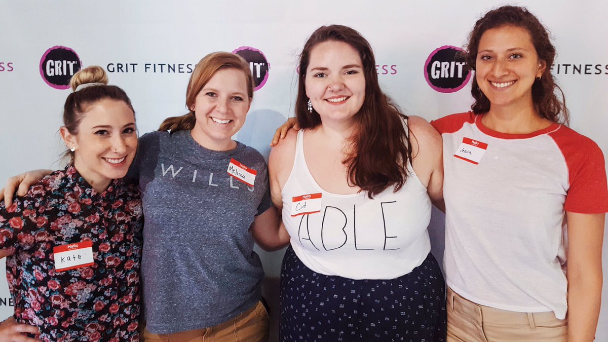 Cait_Elizabeth's tweet photo. Went to a workshop with coworkers and a friend. We're ready to start our 4 week #shapeupchallenge with @GRITbyBrit! https://t.co/jB2DbnERkx