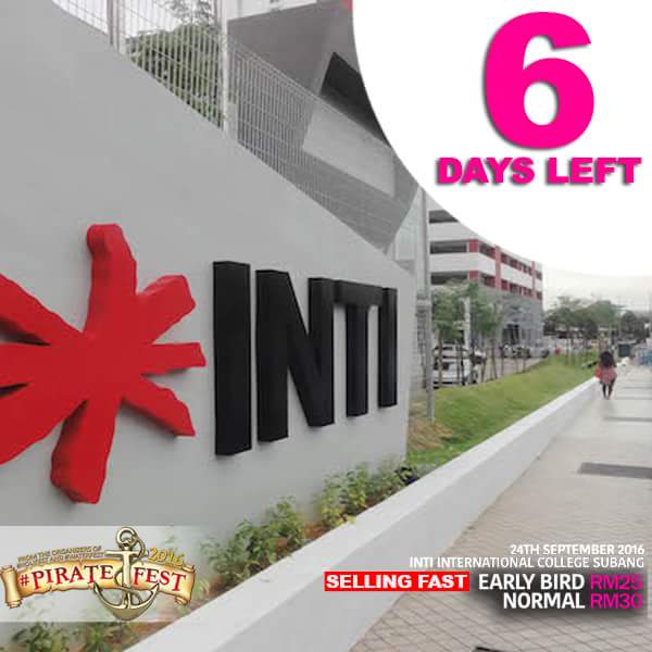 ICSINTISUBANG's tweet photo. 6 DAYS LEFT TO #PIRATEFEST!

Are you EXCITED? WE ARE!!

Get your tickets!
Early bird RM25

https://t.co/C9HEZAPh85 https://t.co/pLy1XLZemI