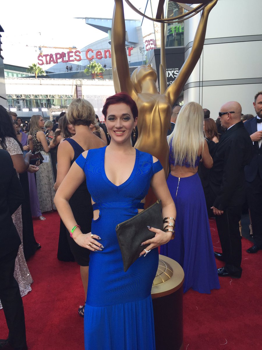 TerissaKelton's tweet photo. Workin' it on the #emmy2016 #redcarpet with @PRIDETheSeries https://t.co/eoUD66J77Z