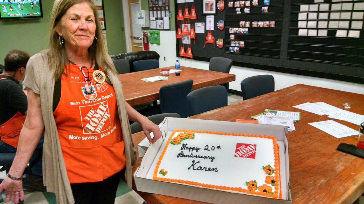 bigskyHD3101's tweet photo. Congratulations to Karen "credit queen" Olson on 20 years with Home Depot!  #committed https://t.co/jSyMsqpDTL