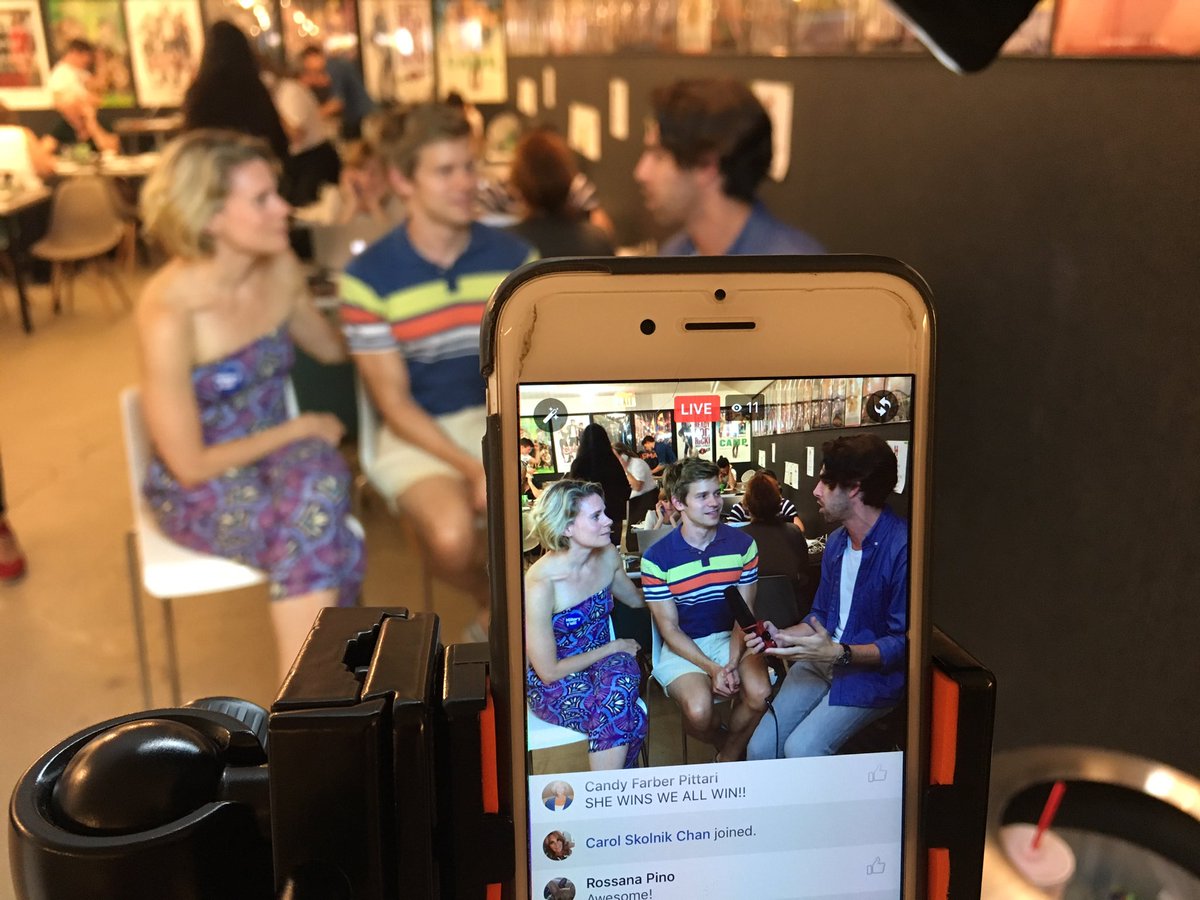 BwayforHillary's tweet photo. .@KeenanBlogger &amp; @celiakb just joined our #FacebookLive w/ @MrMattRodin! #ImWithHer https://t.co/7kfISx9chb https://t.co/bOxblSTKRf