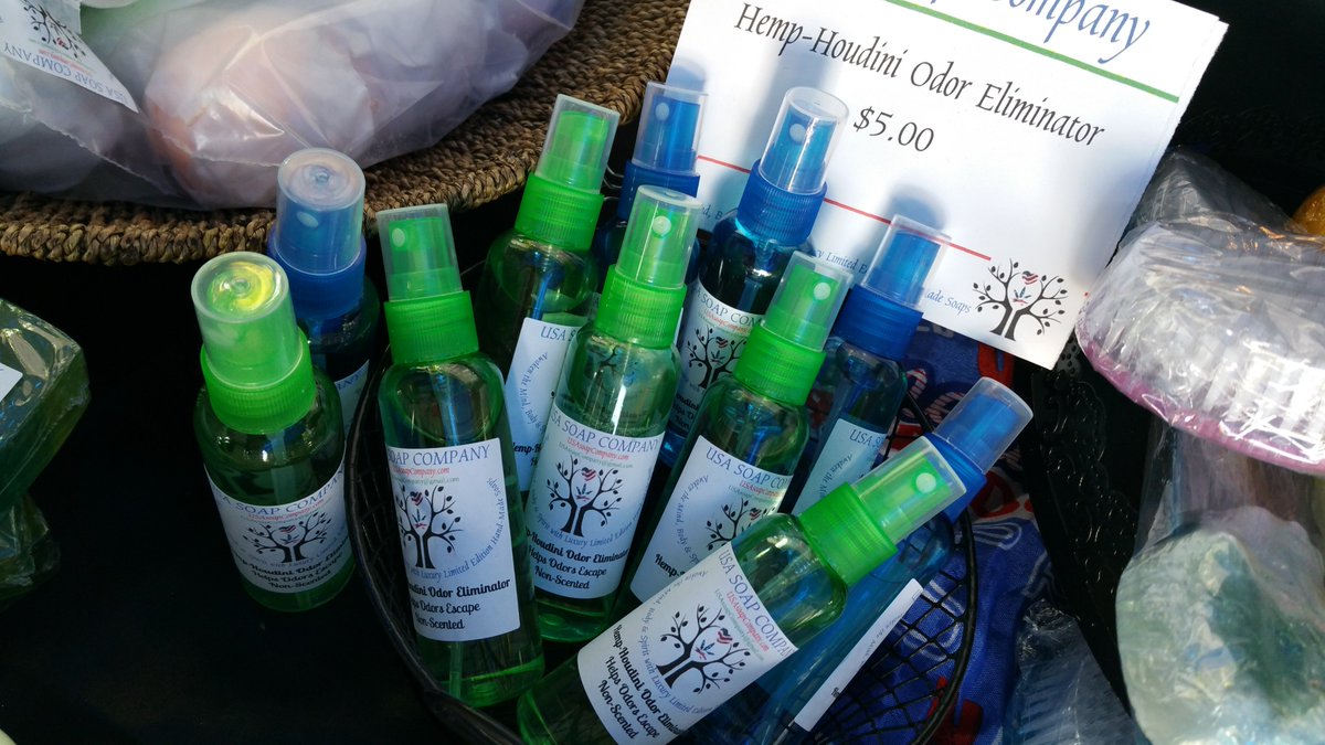 USASoapCompany's tweet photo. USA @USASoapCompany Farmer's Market Special. Odor Neutralizer Hemp Room Spray. Almost SOLD OUT. https://t.co/cinBczp80H