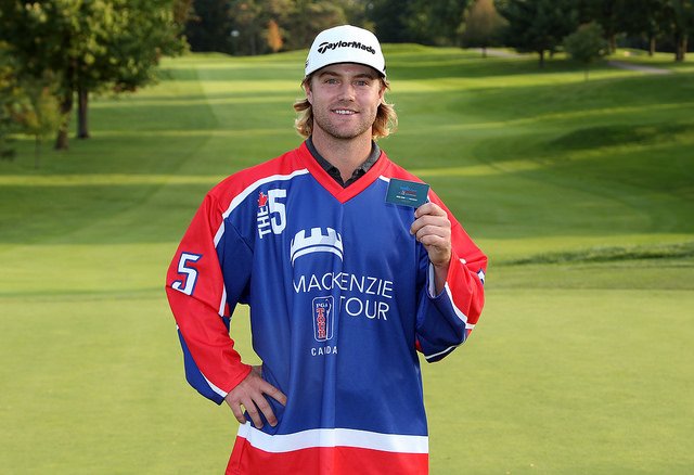 PGATOURAmericas's tweet photo. A hockey jersey and the hair to match 🏒⛳️

Adam Cornelson has his #WebTour status for 2017 https://t.co/8456l2VCEC