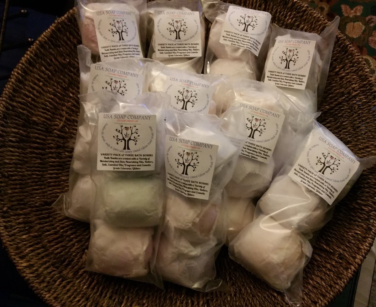USASoapCompany's tweet photo. @USASoapCompany  Fresh this week. Created 150 of Bath Fizzies aka Bath Bombs. https://t.co/UieYGr7Ur4