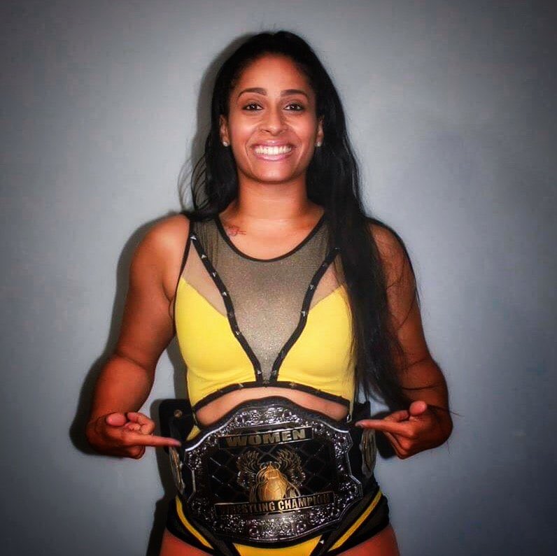 HOGwrestling's tweet photo. Big Congrats to HOG's @Sonya_Strong1 on becoming the first @WrestlingMagic Women Champion 💪🏼❤️ https://t.co/3P6lfgdqRD