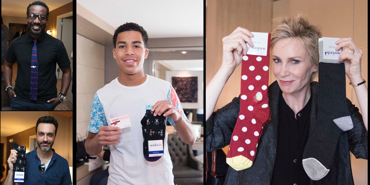Soxfords's tweet photo. And the award for "Outstanding Socks and Accessories" goes to...  Hanging out before the #Emmys! https://t.co/4XPPHfiSAF