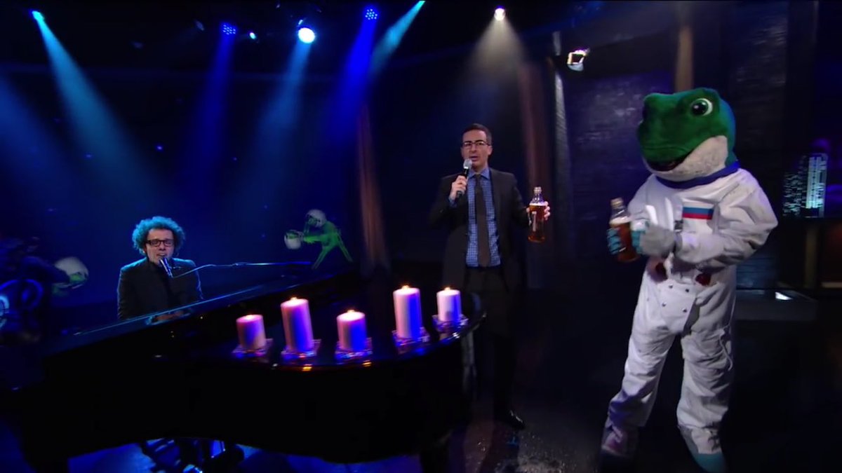 AGBWonTour's tweet photo. Congrats .@LastWeekTonight on your win! We can never forget the #GoodbyeGeckos skit😜 #Emmys  https://t.co/Sw5CjZ2jM6 https://t.co/6fEKjoF0Yk