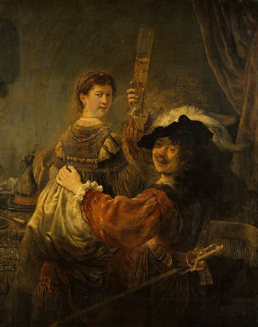 Rembrandt and Saskia in the parable of the Prodigal Son (1635) Rembrandt's works -> art-art-art.net/rembrandt/amp/