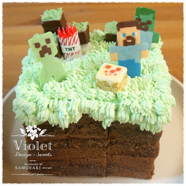 Violet Design Sweet 息子11歳のバースデーケーキ 今年はマイクラなブロックケーキにしましたよ Tntが卓上でキャンプファイヤーな勢いで燃えて 焦りましたw マイクラ ケーキ お菓子作り バースデーケーキ マインクラフト T Co 2ot62n8rto