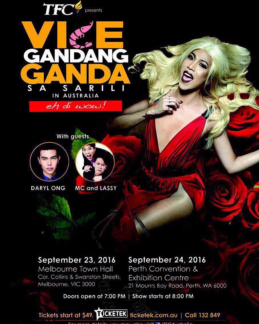 vicegandako's tweet photo. Few more days and I'll see you Madlang People in Melbourne and Perth Australia. Lets Pak Ganern! https://t.co/rqsDitFaMQ