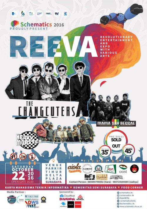 eventsurabaya's tweet photo. Bosen? Butuh hiburan?? Mendingan ke REEVA 2016 yuk!! Bisa nonton band2 keren. Yuk dibeli tiketnya, sblm kehabisan!! https://t.co/kSfOh1krQG