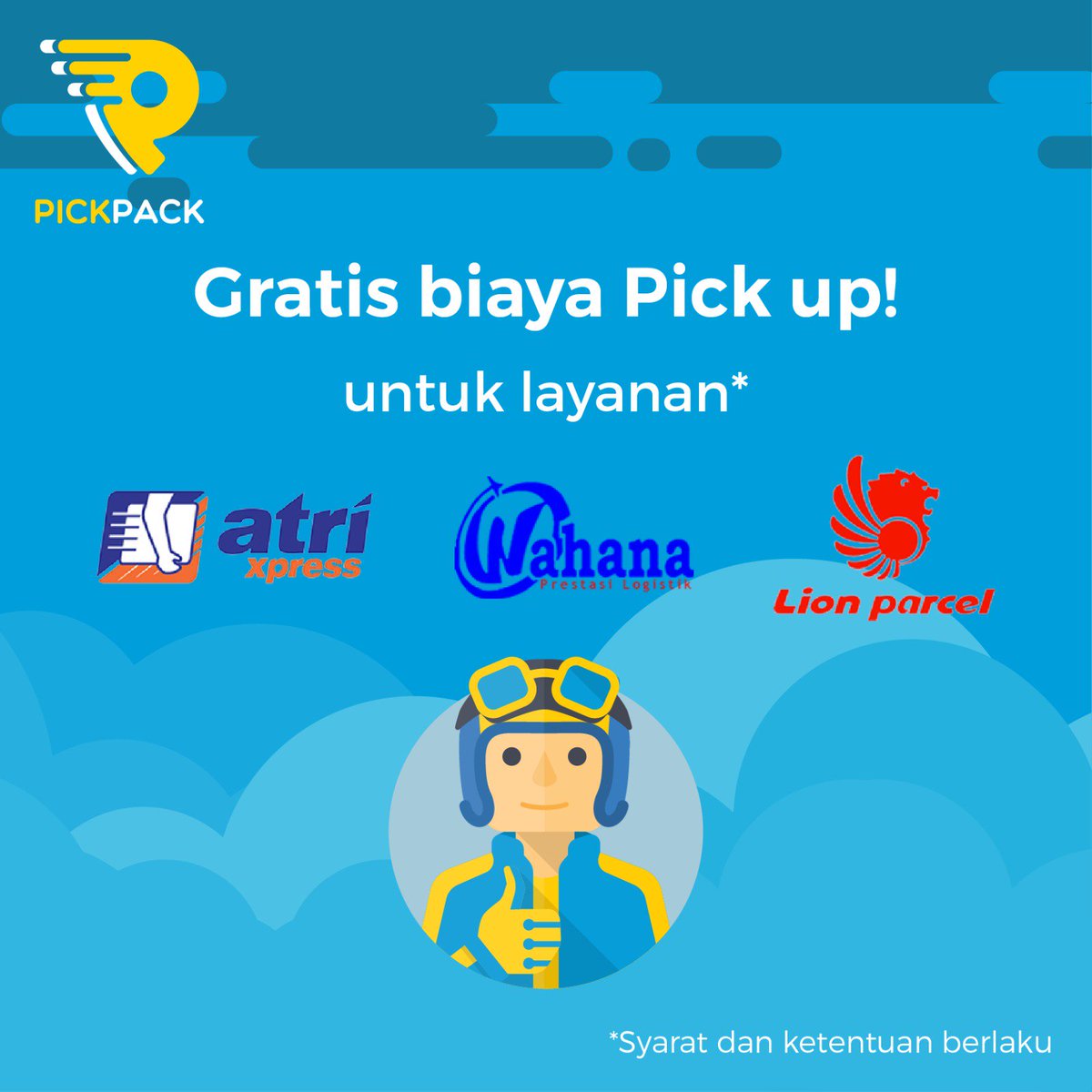 Gratis Biaya Pickup dengan Atri Express, Wahana dan Lion Parcel. 
Info : goo.gl/ijcfsn
#MengirimJadiMudah