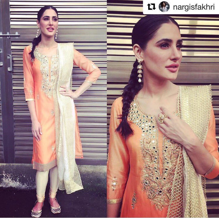 Love the beaded sequence Fizzy Gs with this look by <a href="/AlliaAR/">Allia Al Rufai</a> for <a href="/NargisFakhri/">Nargis</a> 
Buy here - bit.ly/1NhIzT4