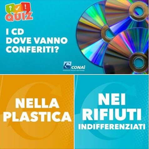conai's tweet photo. Torna il nostro quiz: sapete dove vanno conferiti CD e DVD? #raccoltadifferenziata https://t.co/RADaIzFO5I