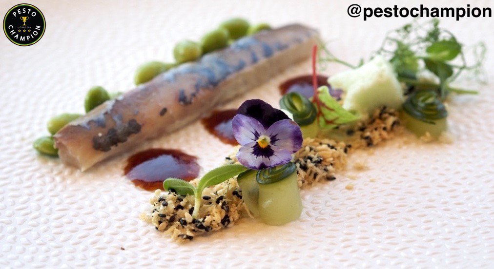 Fine Dining at <a href="/WavesKurhaus/">Waves at the Kurhaus</a> #Mackerel in #Yuzu sauce <a href="/tastewant/">Luke K</a> <a href="/FoodSharer/">FoodSharer</a> <a href="/BBlogRT/">BBlog RT</a> #PestoChampion #HollandFoodies