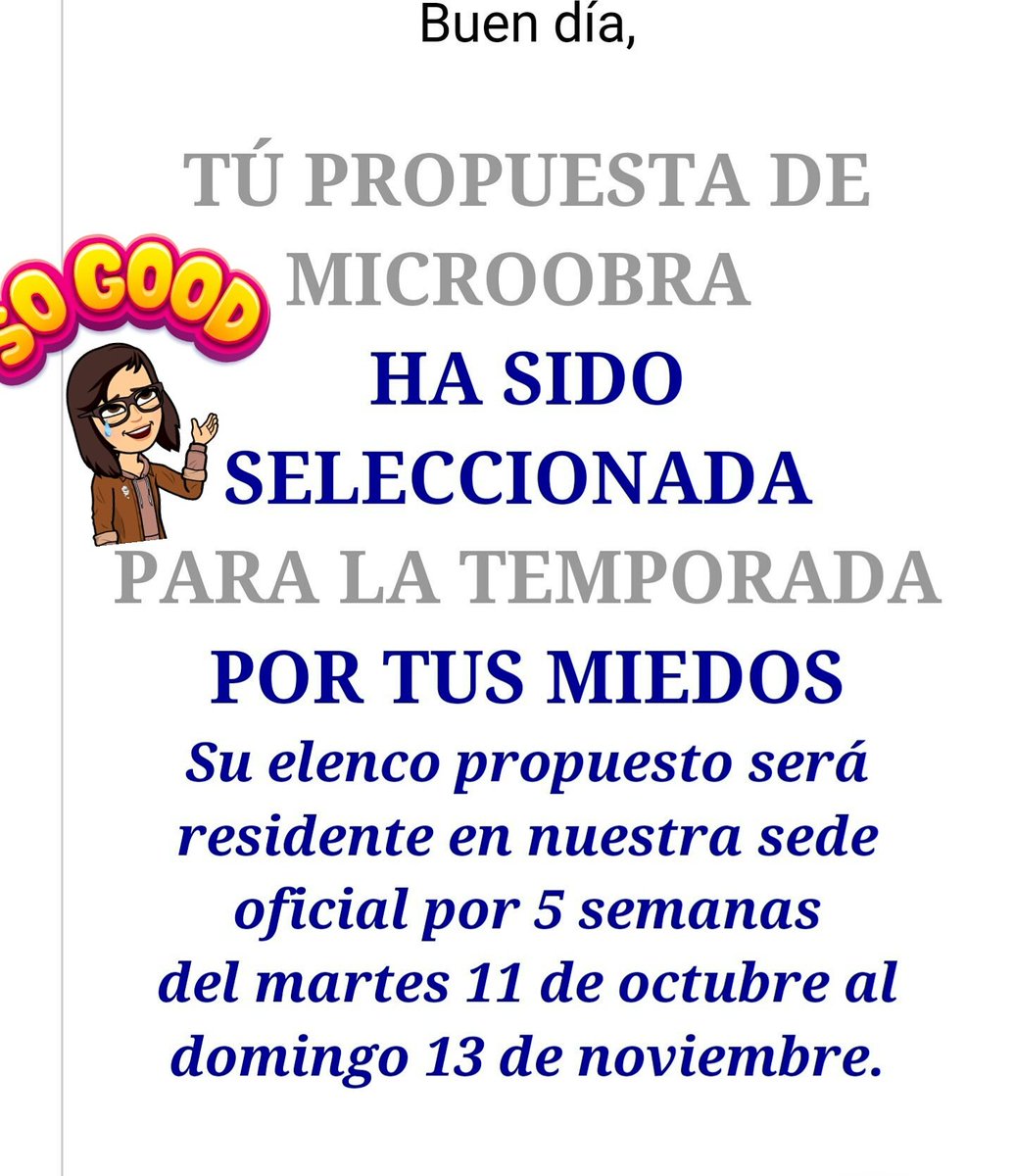 margiorimachi's tweet photo. Estaré en la Temporada de #PorTusMiedos en #Microimpro en #Microteatro !!! Gracias @rickytosso
muy feliz!!! https://t.co/pmMjkguBgT