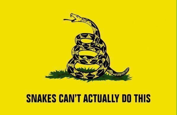 (1/3) I have a collection of parody Don't Tread On Me flags I've saved from the Internet