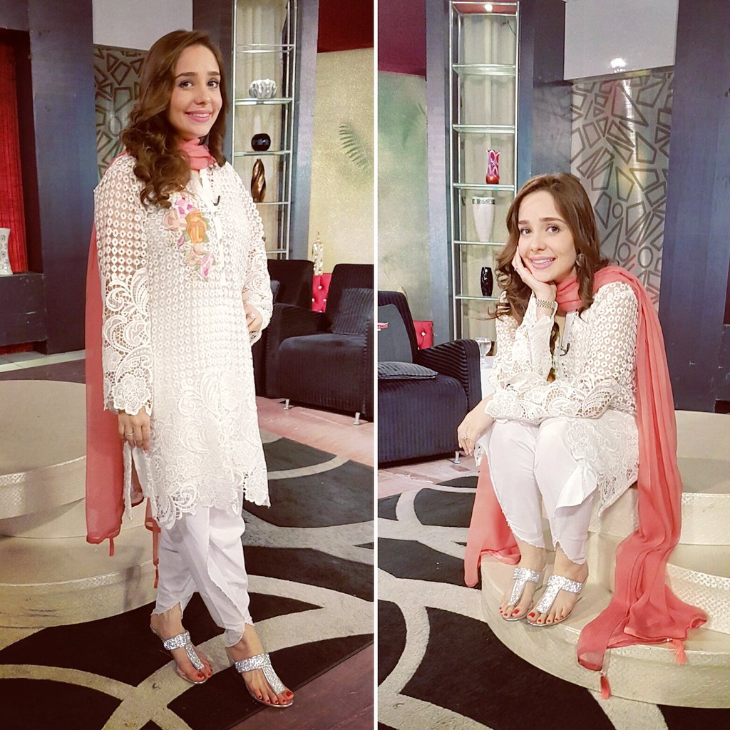 Morning with Juggun on PTV Home right now. So good to be back. Wearing IVY. #juggunkazim #ptvhome #morningwithjuggun