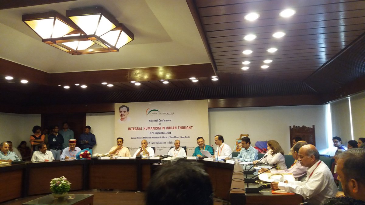 PatrioticVirtue's tweet image. #IndiaFoundation National Conference on "Integral Humanism in Indian Thought" at #NMML. @rammadhavbjp @shaktisinha
