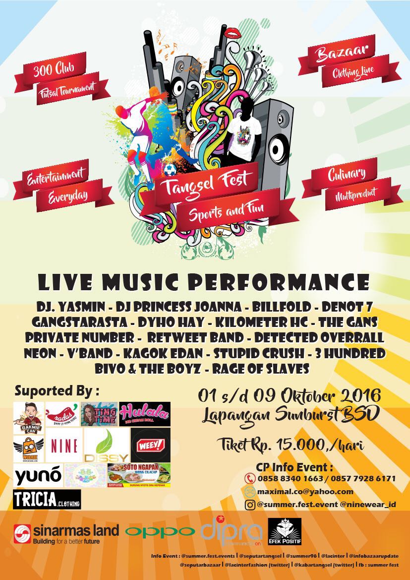 Hai minggu 2 oktober kami hadir di tangerang .. jng lupa merapat ya guys .. see you ..