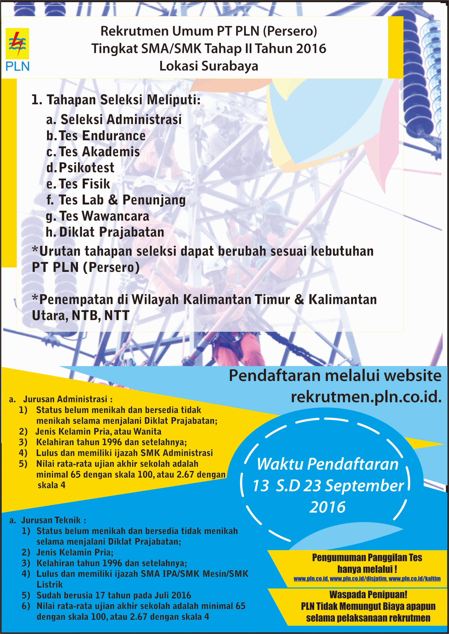 eccugm on Twitter "Rekrutmen Umum SMA SMK Lokasi Surabaya rekrutmen PLN SMA SMK surabaya… "