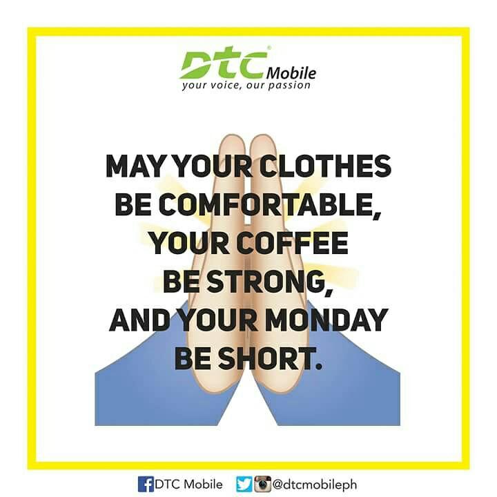 dtcmobileph's tweet photo. It's Monday again, let's get to work!
#DTCMobilePH #HappyMonday https://t.co/PBj3oH6g0Q