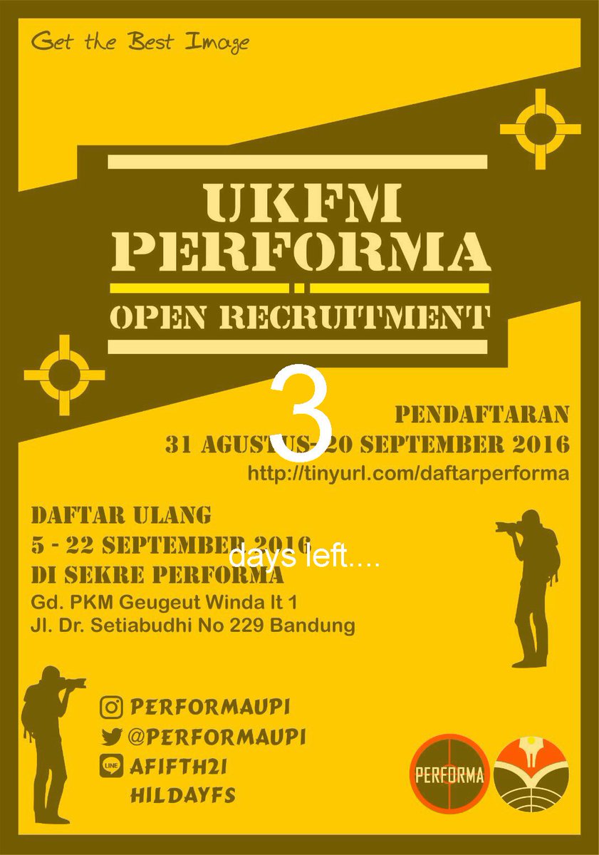 [H-3 PENUTUPAN PENDAFTARAN]
buat yg mau daftar ulang harini, kita udh stand by di sekre dari jam 9 pagi yaaa