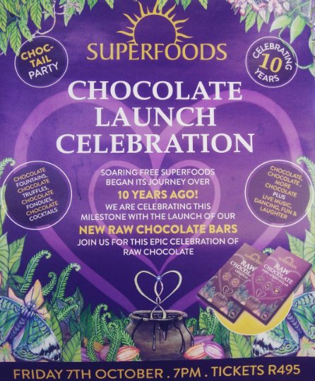 Choc-Tail Party: bring your dancing shoes &amp; mingle with people who LOVE #rawchocolate!

bit.ly/2cSsKsV