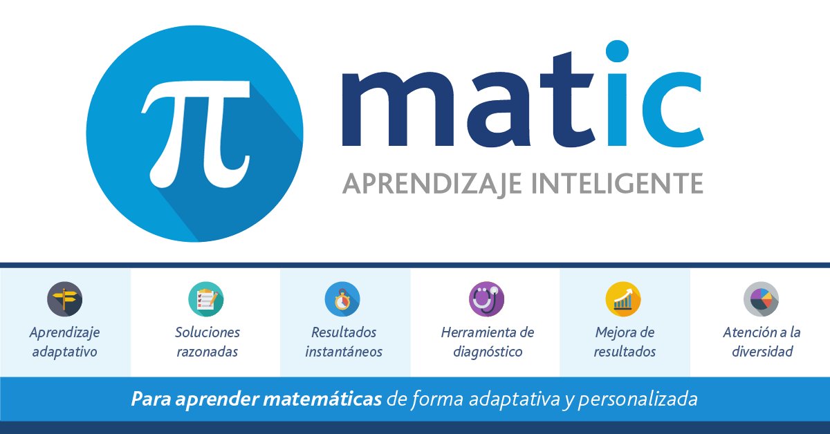 Aulaplaneta's tweet photo. El aprendizaje adaptativo estará presente, con matic, en el I Encuentro Nacional de #CentrosInnovadores el 21/9 https://t.co/fHxAnlmNg0