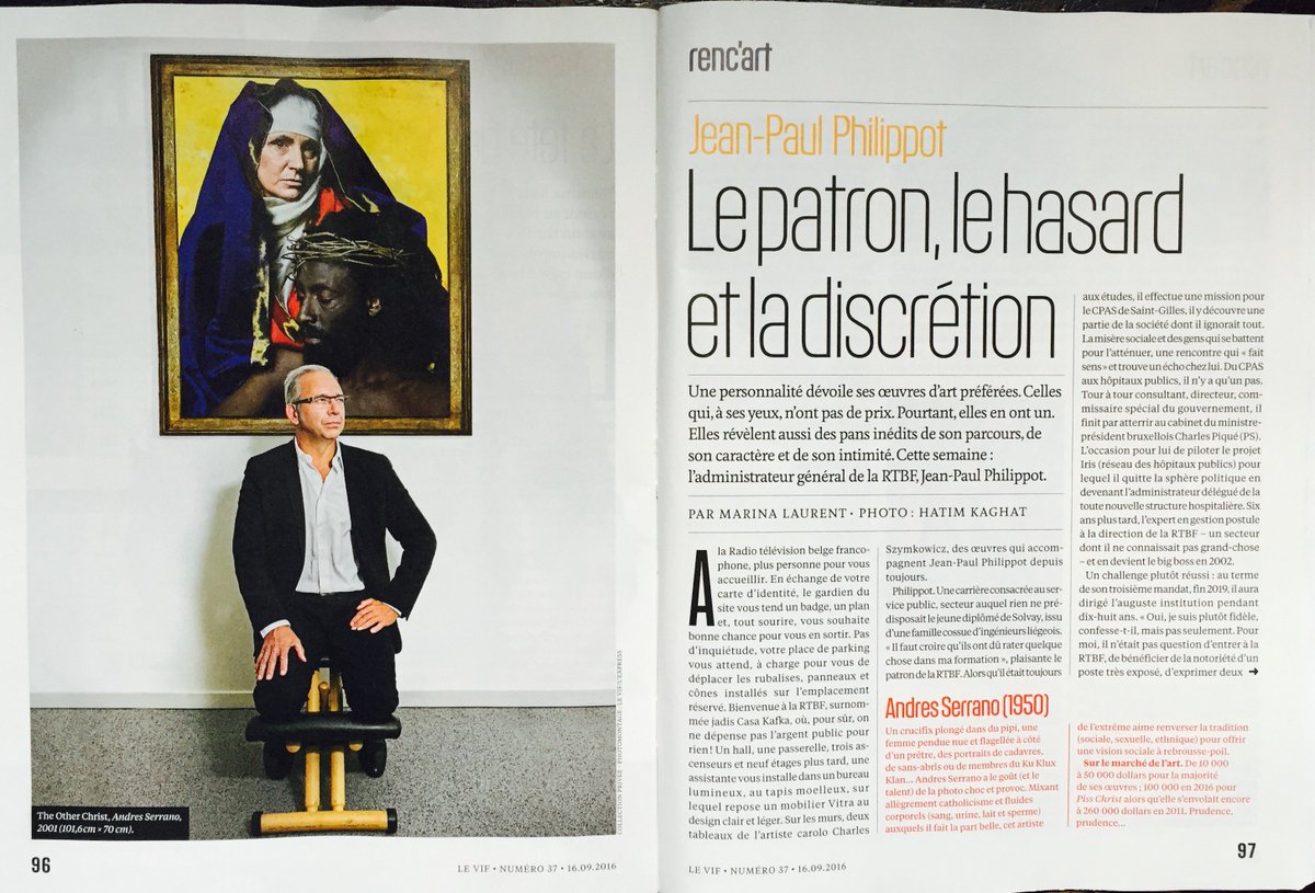 marinalaurent3's tweet image. Renc&apos;Art avec le grand patron de la RTBF, JP Philippot 
chaque semaine, une personnalité, un portrait @LeVif