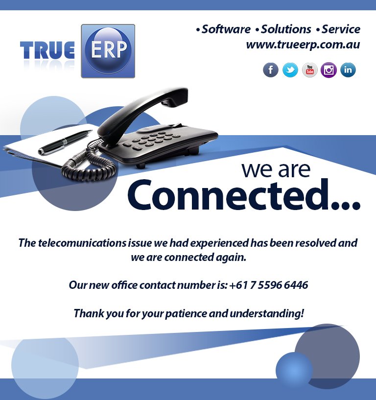 TrueERP1's tweet photo. Please see our updated phone number for our Australian office. We look forward to hearing from you soon. https://t.co/kPJjrjiSmv