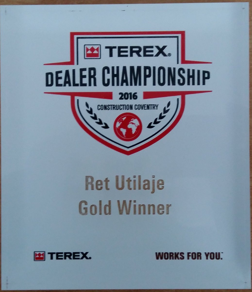Ret_Utilaje's tweet photo. Proudly received “#Gold #Winner” #award from @TerexCE. https://t.co/YGfzxyytxB
