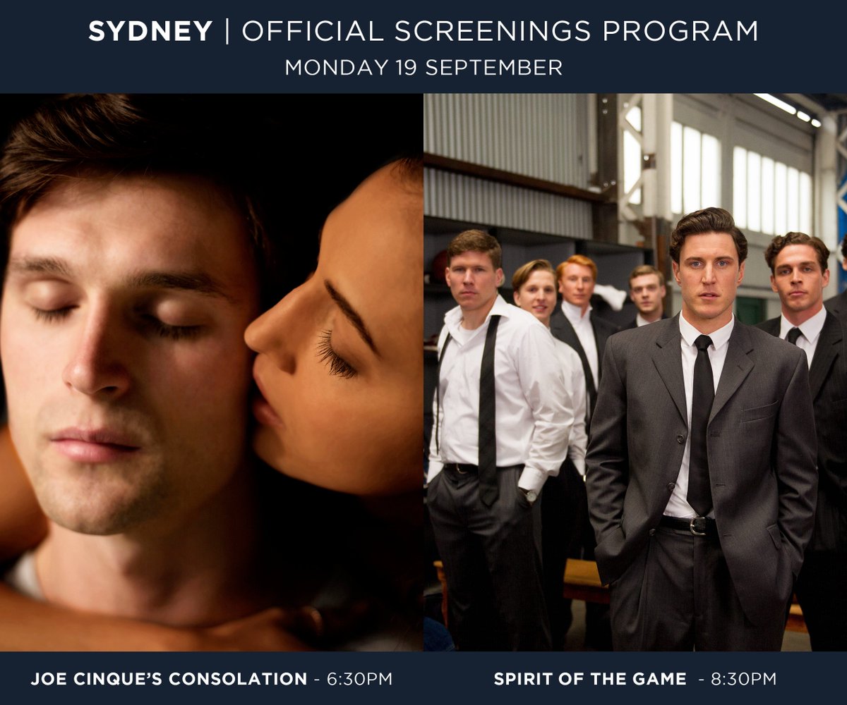 AACTA's tweet photo. #AACTAs #OfficialScreeningsProgram | Tonight in #Sydney see #JOECINQUESCONSOLATION & #SPIRITOFTHEGAME at @BondiEvent https://t.co/87DsmBSi5g