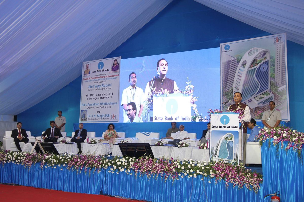 SBI to shift Gujarat head office to GIFT city by 2019, foundation stone