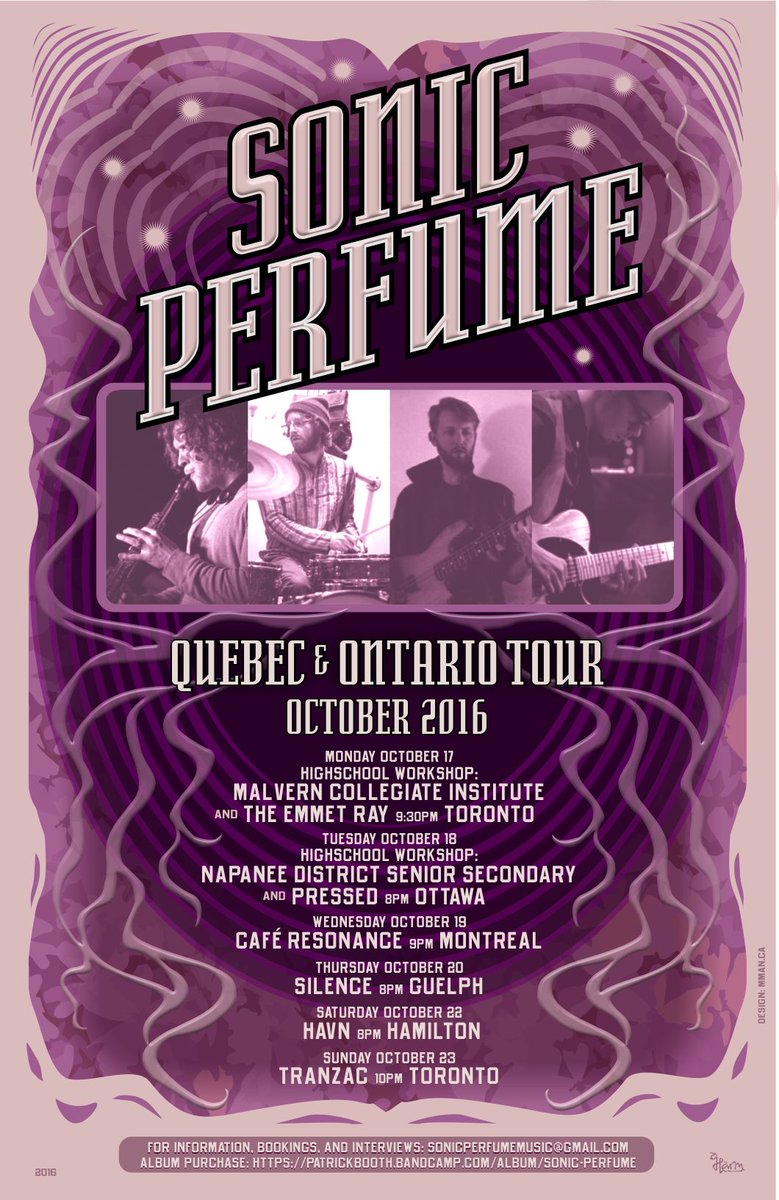 sonic_perfume's tweet photo. Excited to announce upcoming tour/adventure in Ontario and Quebec! Check out this rad poster! https://t.co/0aJzISTXNn