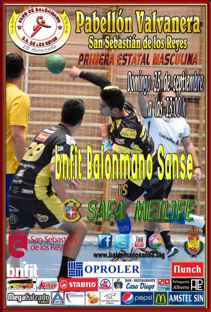 Además el domingo a las 13h el plato fuerte, debutamos en 1NM frente a <a href="/BalonmanoSafa/">BM SAFA</a> #PorUnValvaLleno #OsEsperamos