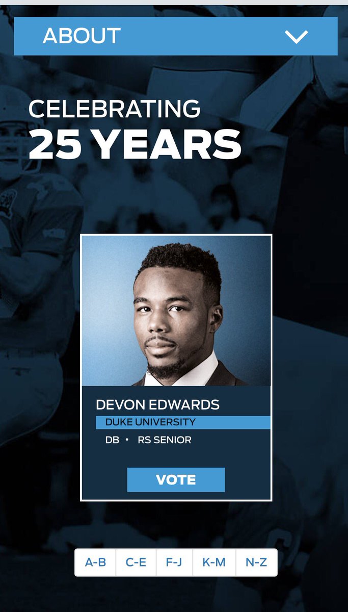 lexbutler29's tweet image. Click the link and vote for @devon27_ to be the 2016 Allstate AFCA Good Works Team® Captain! es.pn/2c8rvC6