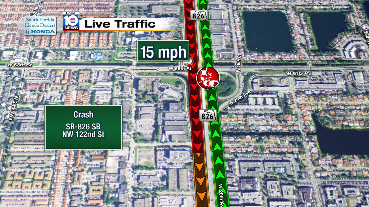 Crash on SR-826 SB at NW  122nd St #traffic https://t.co/D6EHO0xJi0