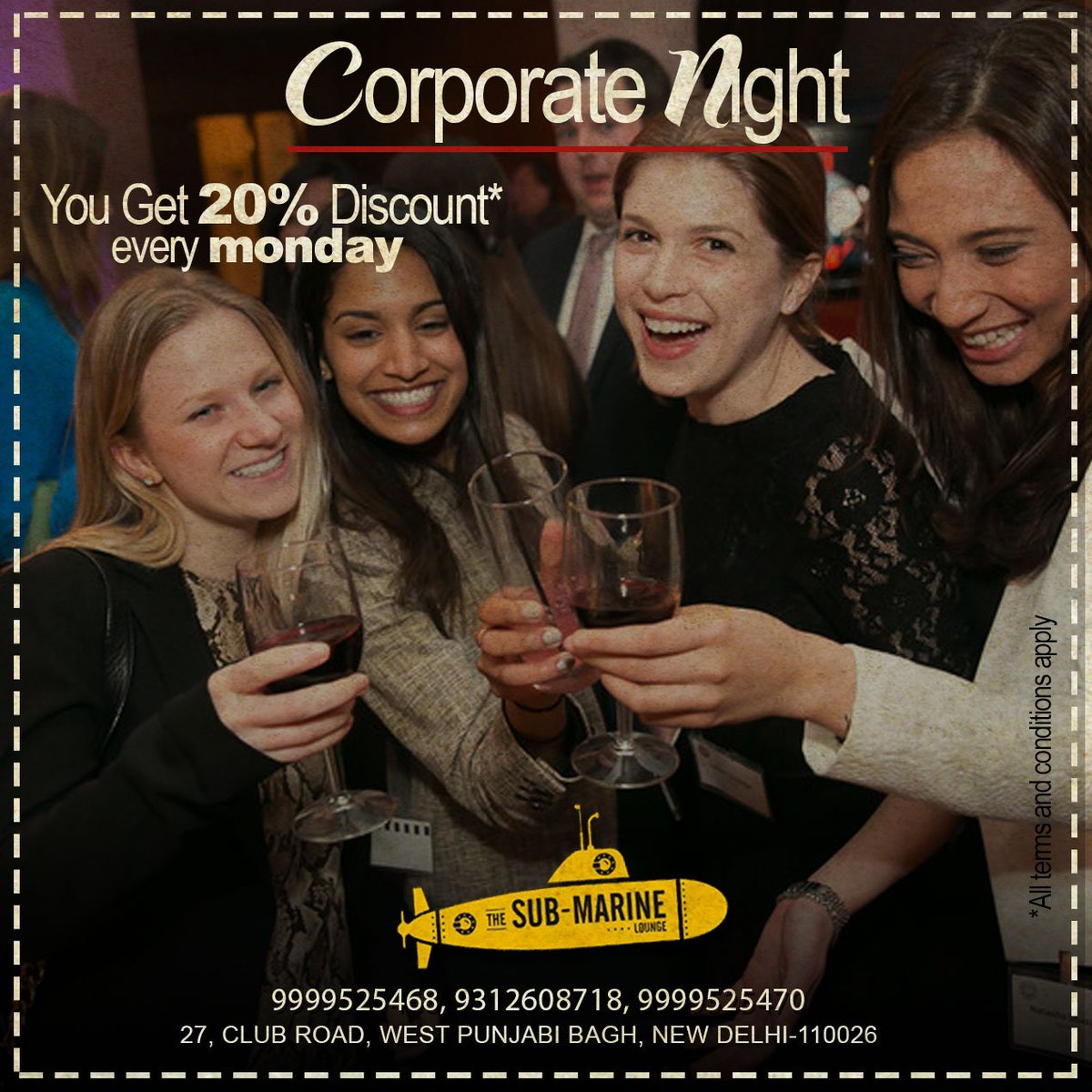 SubmarineLounge's tweet photo. Sway away your weekday blues with us.
 Enjoy Corporate Nights every Monday at The Submarine Lounge.
#submarinelounge https://t.co/HPlOiHiVgX