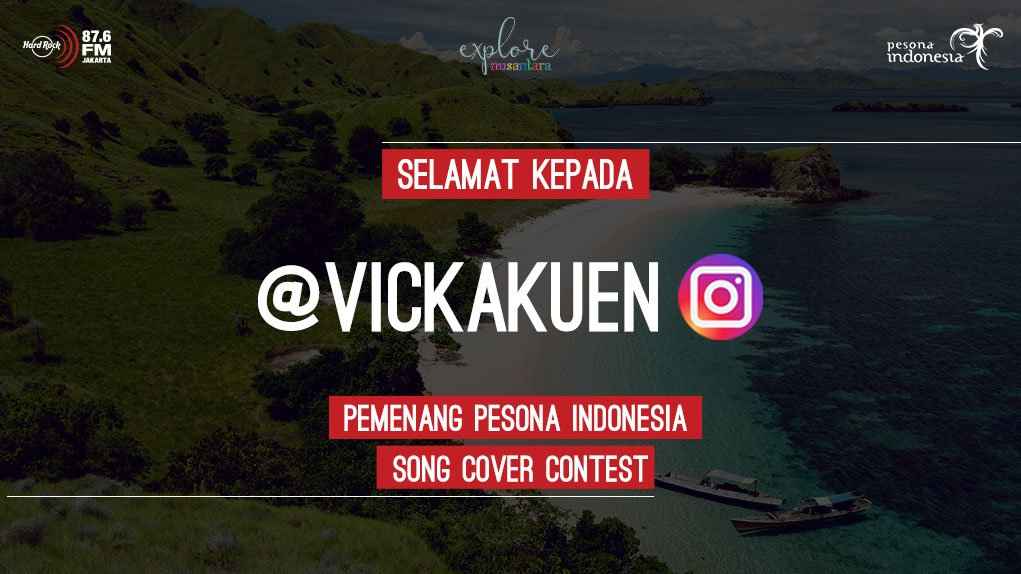 TRL_Jakarta's tweet photo. Woohoo!! selamat @vickakuen yg berhasil menang #SongCoverContest #ExploreNusantara #PesonaIndonesia! @indtravel https://t.co/WBj8M4Tm5M