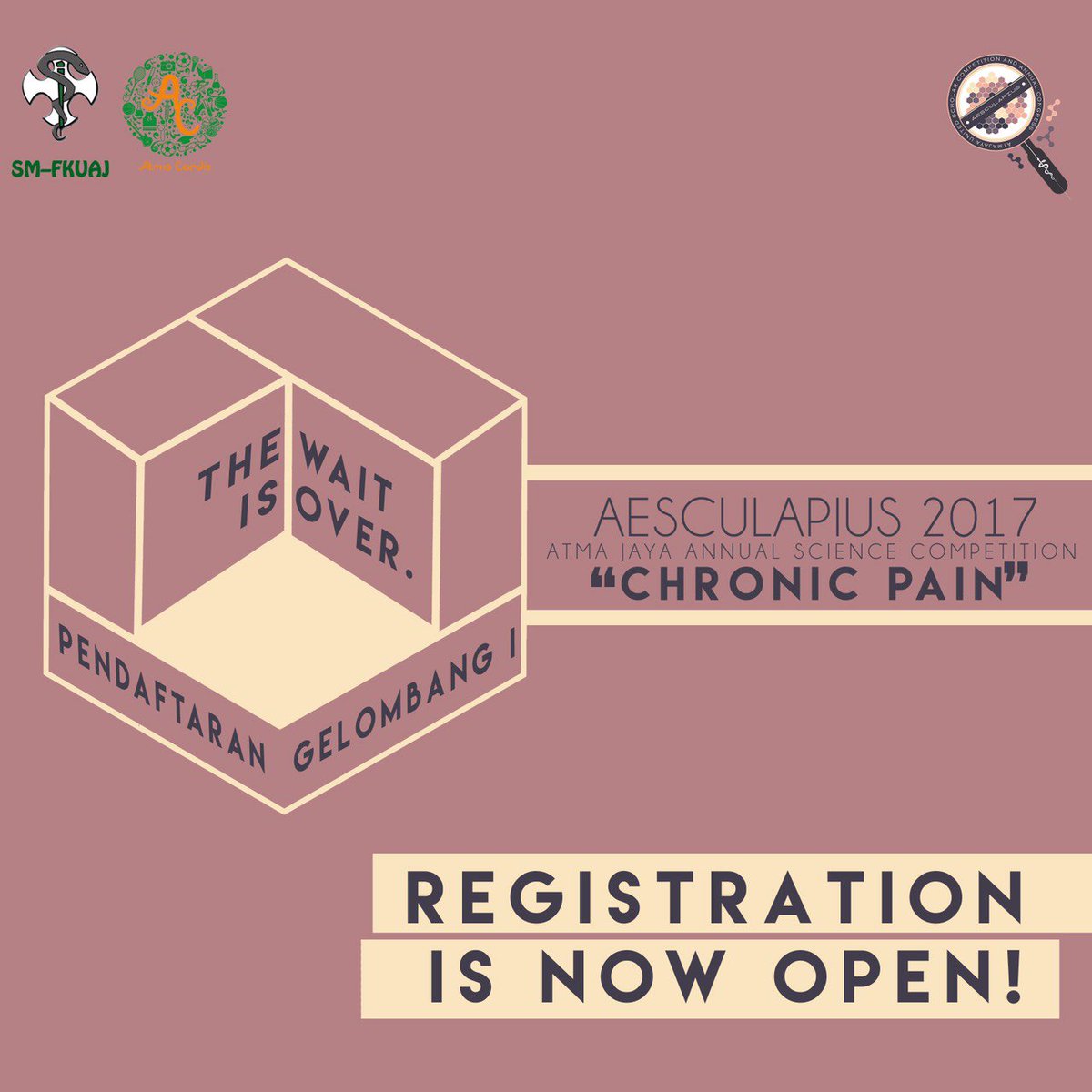 TODAY !! 
FK ATMAJAYA MEMPERSEMBAHKAN :
PENDAFTARAN ATMA CORDIS ILMIAH 2017 "AECULAPIUS"  GELOMBANG 1 TELAH DIBUKA!