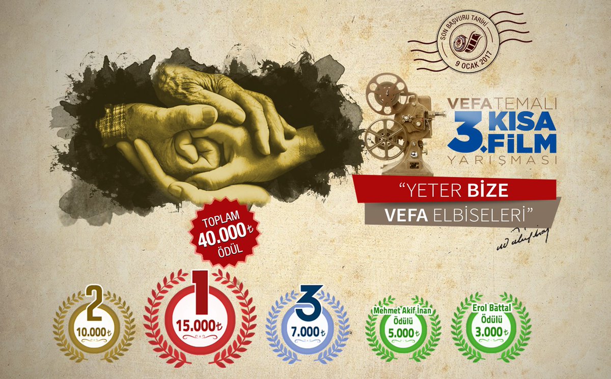 Ödüllerimiz:
1.15 bin TL
2.10 bin TL
3.7 bin TL 
M.Akif İnan Özel Ödülü 5 bin TL
Erol Battal Teşvik Ödülü 3 bin TL