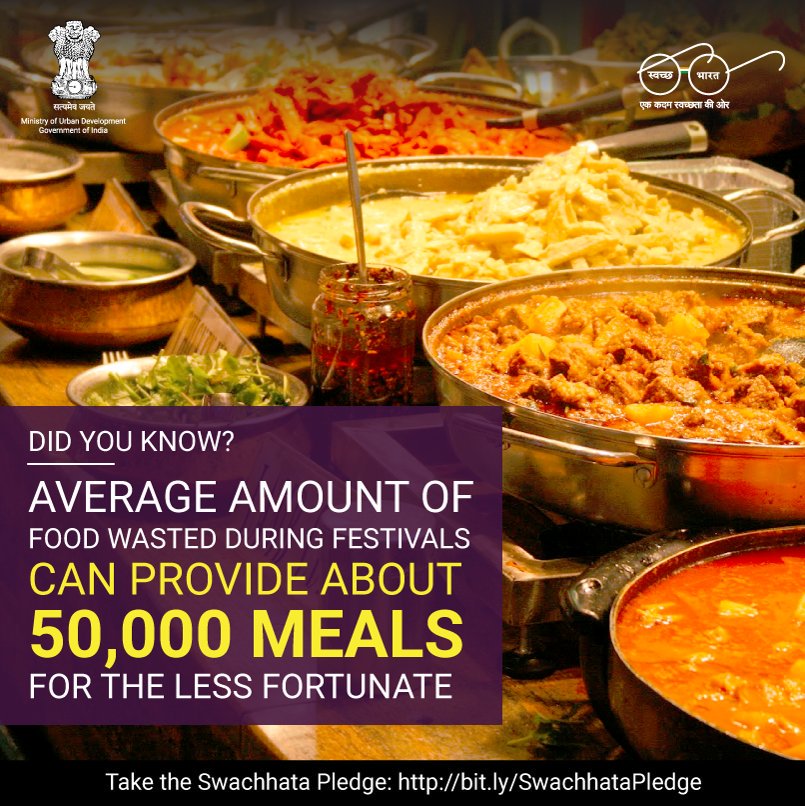 sanjay9689's tweet photo. In festive season, reduce waste by consuming wisely &amp; discarding responsibly.
#SwachhBharat #MyCleanIndia #foodwaste https://t.co/o3MjinBWhQ