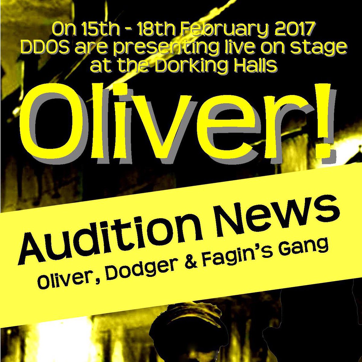 THURSDAY! 22nd September at 8pm we are auditioning BOYS ONLY for parts in Oliver! 
Venue:
SSPA studio
Horley
RH6 9HW