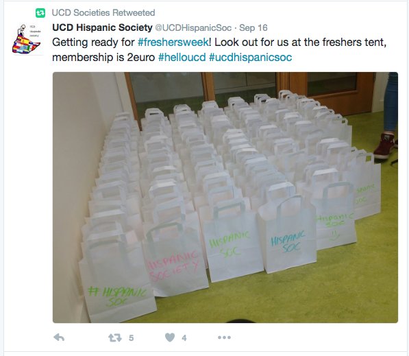 ucddublin's tweet photo. #FreshersWeek explained: 📝🍕 📝🍿 📝🍪 📝🍩 📝🍫 📝🍭  - @UCDSocieties will steer you in the right direction 🎉💃🎊 https://t.co/ReVXeT1U0Y