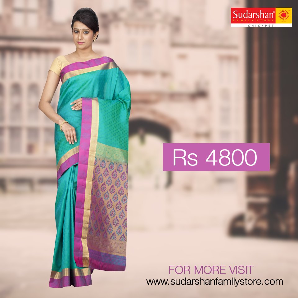 Turquoise blue color pure #silk saree! Click link - bit.ly/2d8qj38 Free Shipping &amp; COD #Shopping