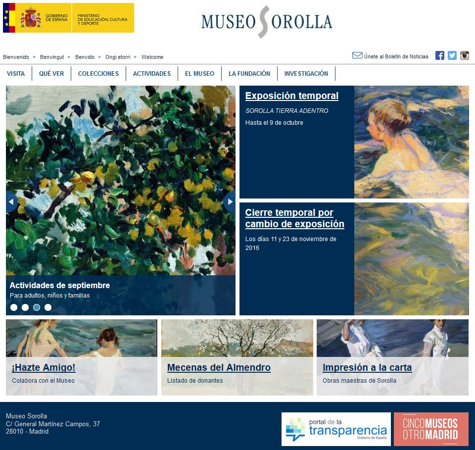 MuseoSorolla's tweet photo. Aunq sea lunes no tenemos ningún #Misterio tenemos #Celebración Ya podéis ver nuestra nueva página web! #FelizLunes https://t.co/BUE1XcXN5Q