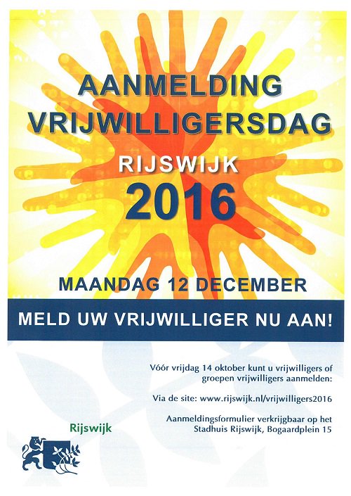 VrijwilligerWR's tweet image. @Gem_Rijswijk  Vrijwilligersfeest maandag 12 december 2016 in de Schouwburg Rijswijk. ow.ly/LAZA304kQZW